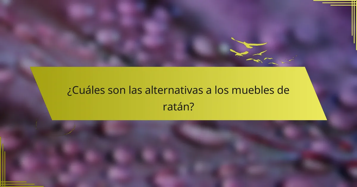 ¿Cuáles son las alternativas a los muebles de ratán?