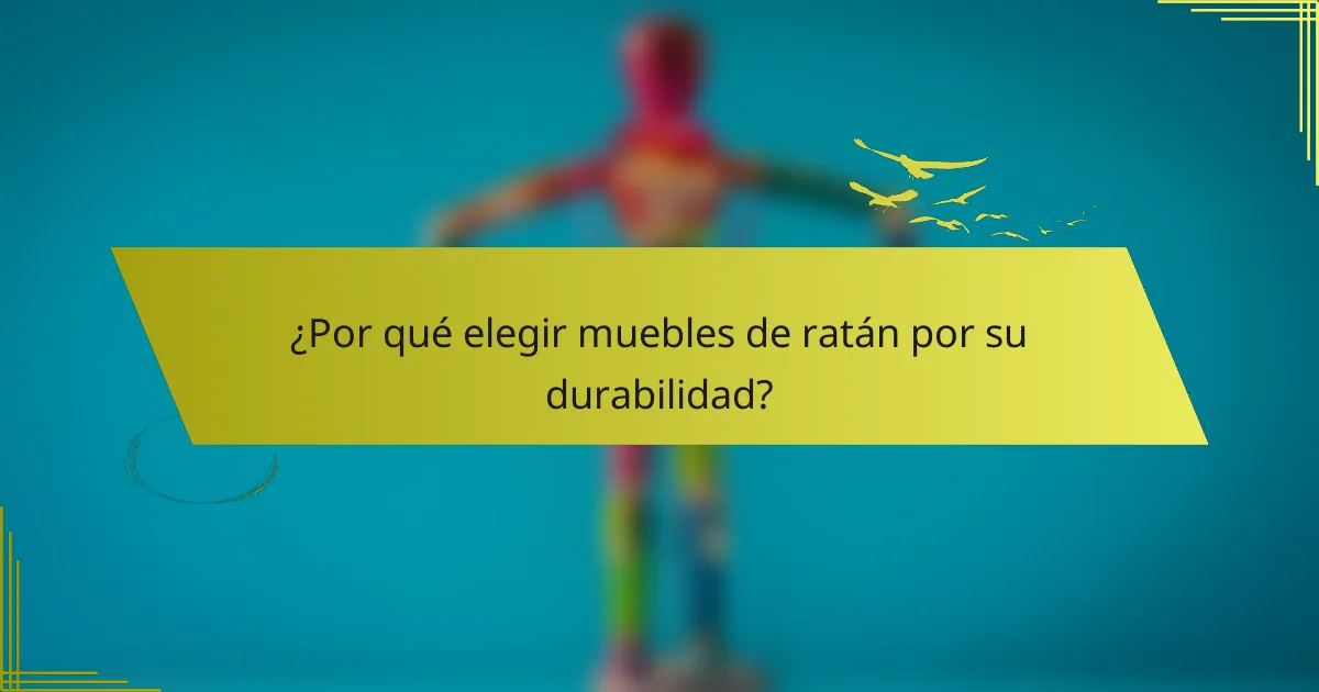 ¿Por qué elegir muebles de ratán por su durabilidad?