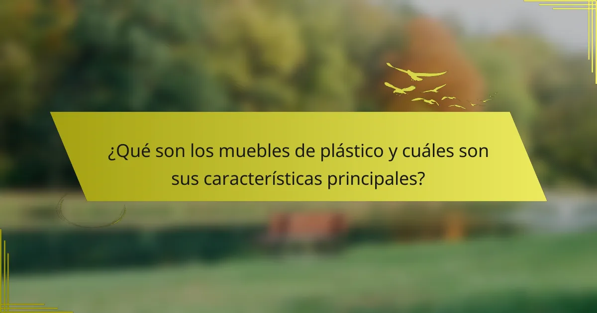 ¿Qué son los muebles de plástico y cuáles son sus características principales?
